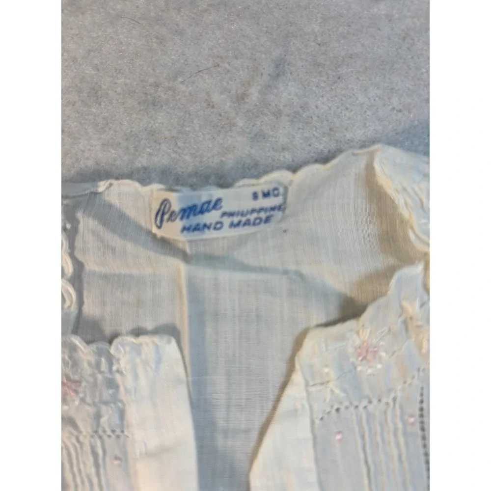 Vintage Baby 6 Months Day Gown‎ And Cotton Shift With Hand Embroidery 2Pc